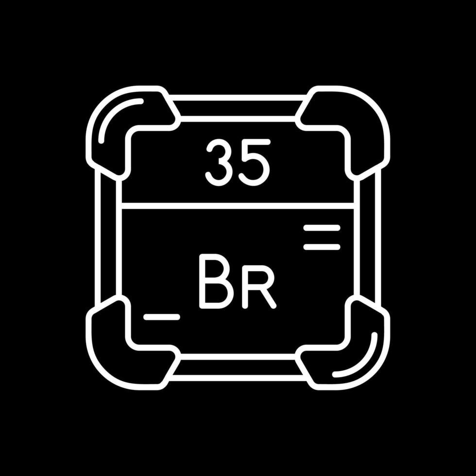 Bromine Line Inverted Icon vector