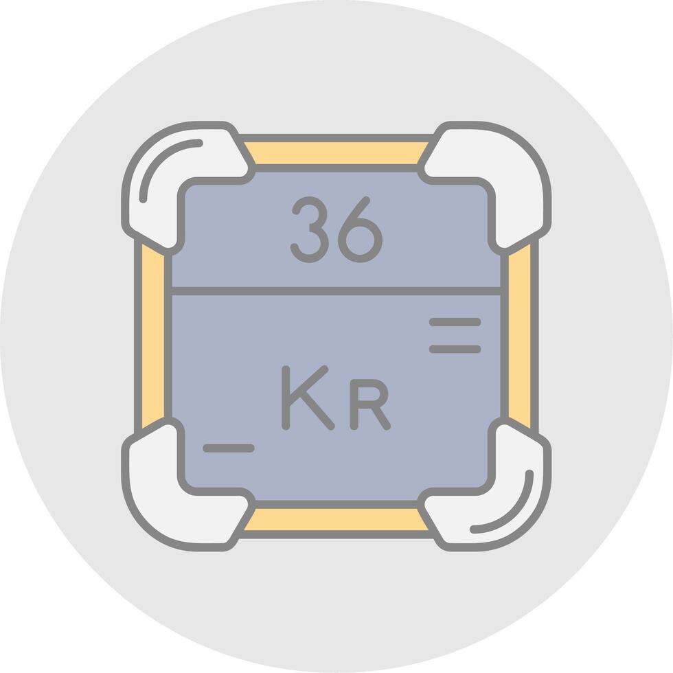 Krypton Line Filled Light Circle Icon vector