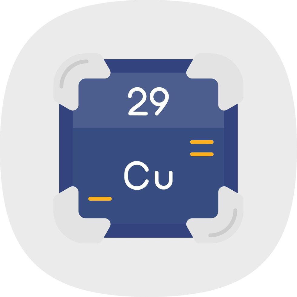 Copper Flat Curve Icon vector