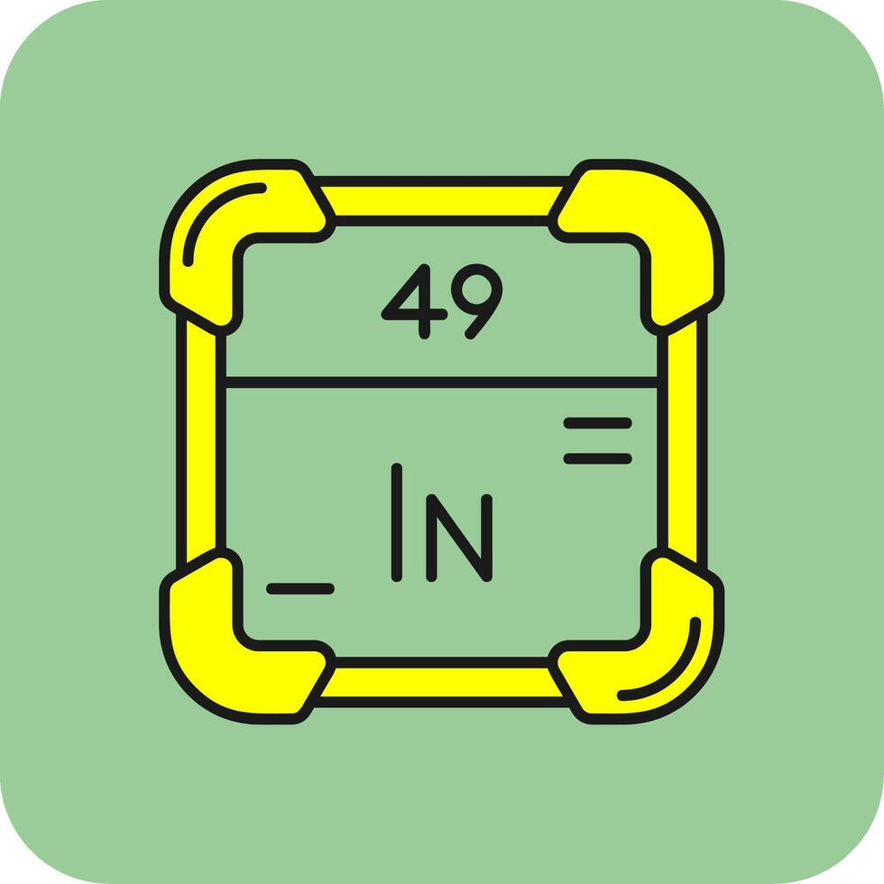 Indium Filled Yellow Icon vector