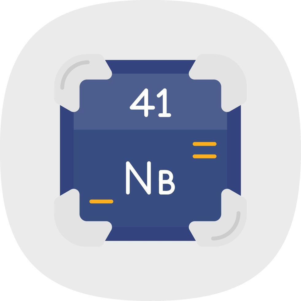 Niobium Flat Curve Icon vector