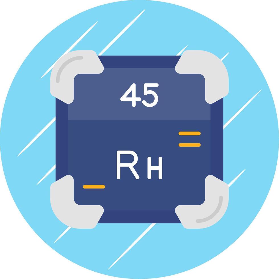 Rhodium Flat Blue Circle Icon vector