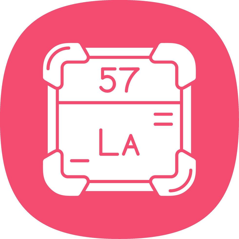 Lanthanum Glyph Curve Icon vector