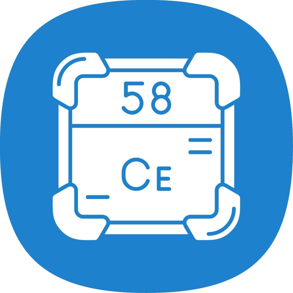 Cerium Glyph Curve Icon vector