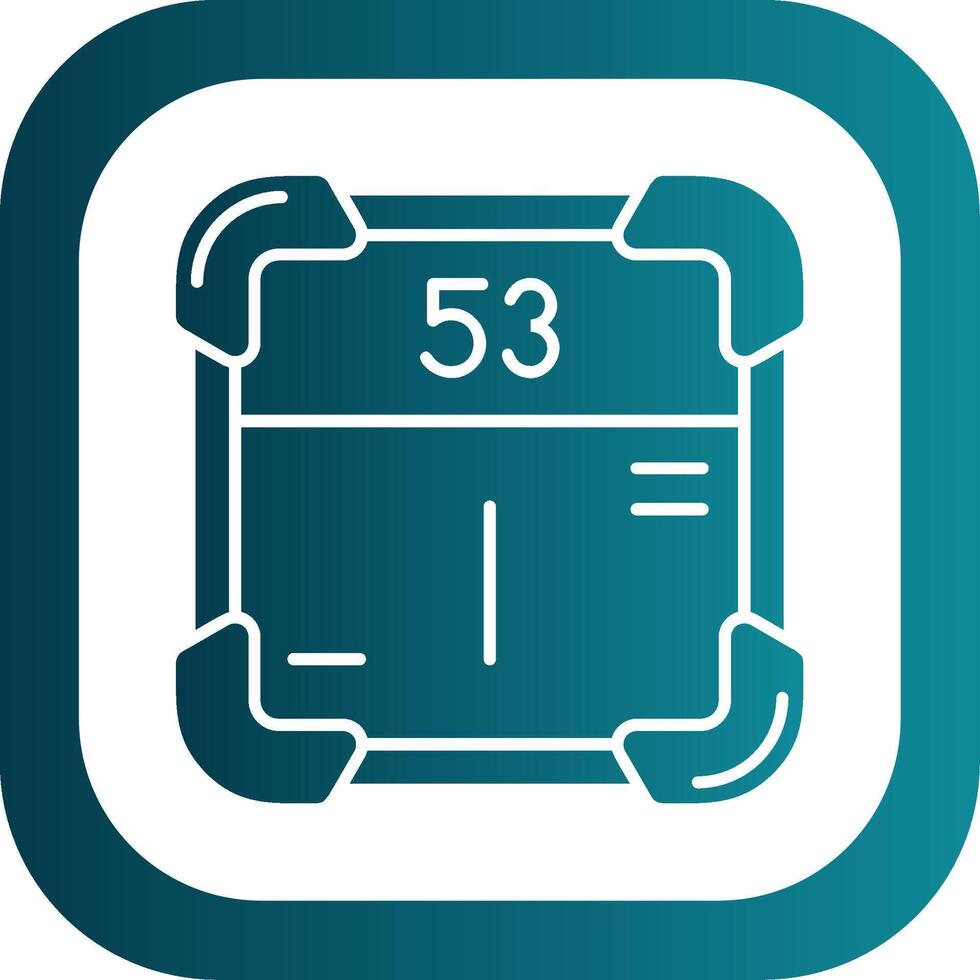 Iodine Glyph Gradient Round Corner Icon vector