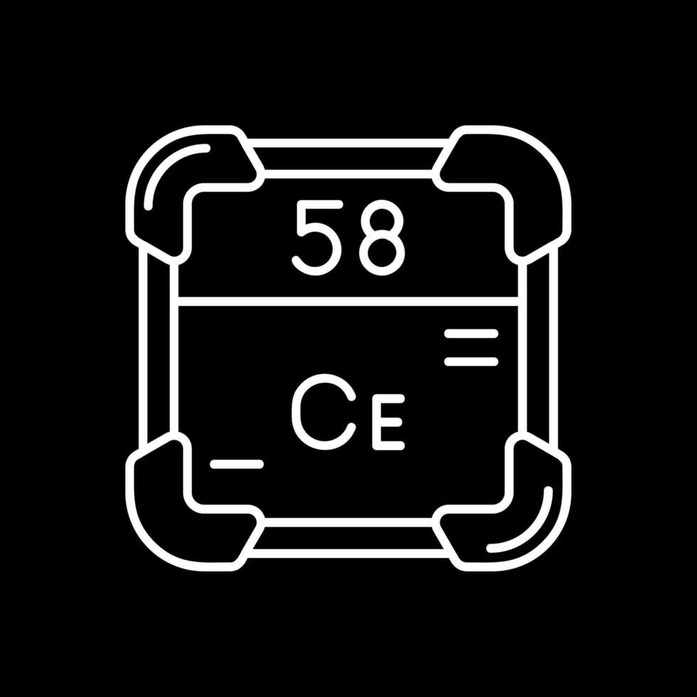 Cerium Line Inverted Icon vector