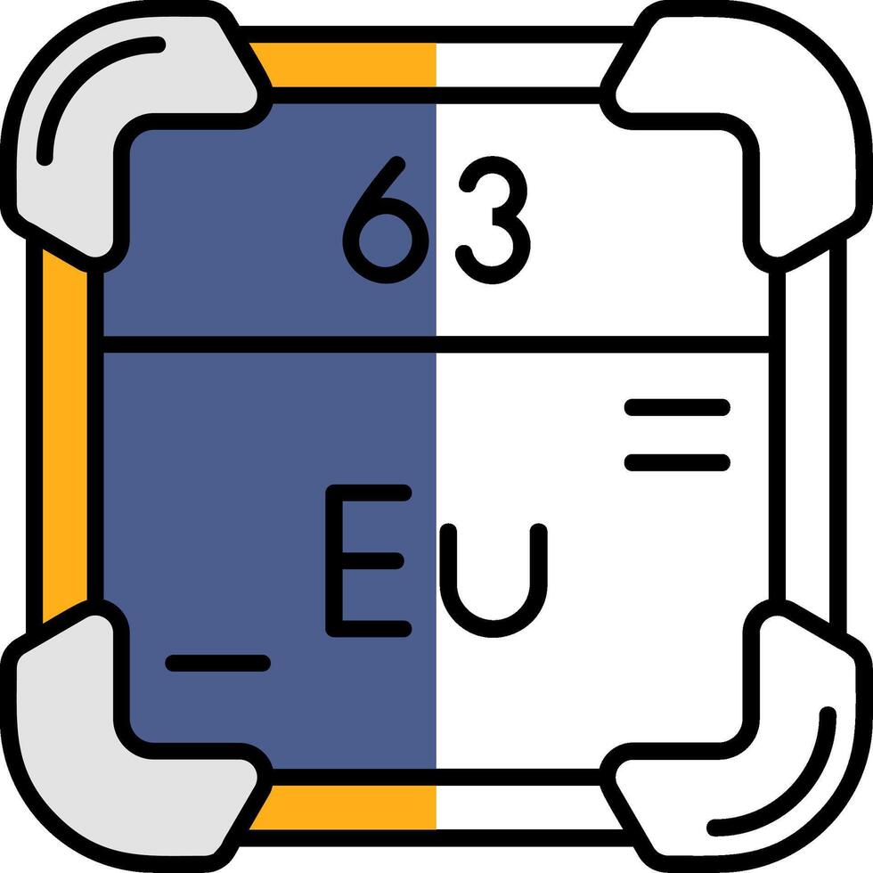 Europium Filled Half Cut Icon vector