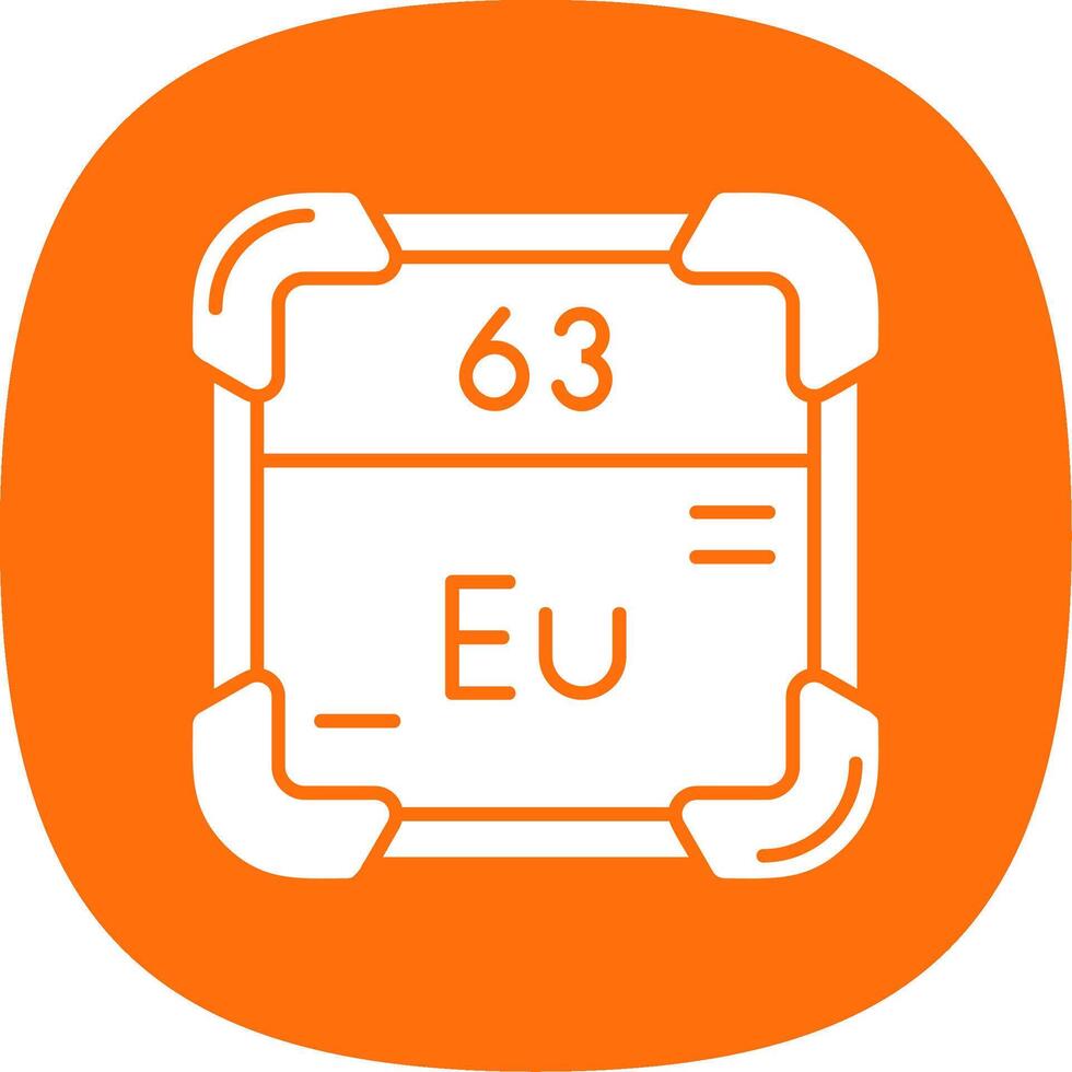 Europium Glyph Curve Icon vector