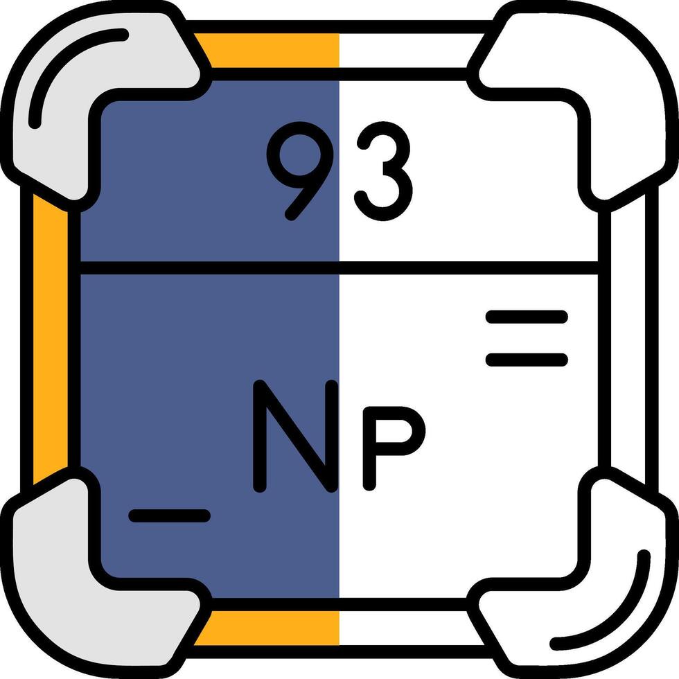 Neptunium Filled Half Cut Icon vector