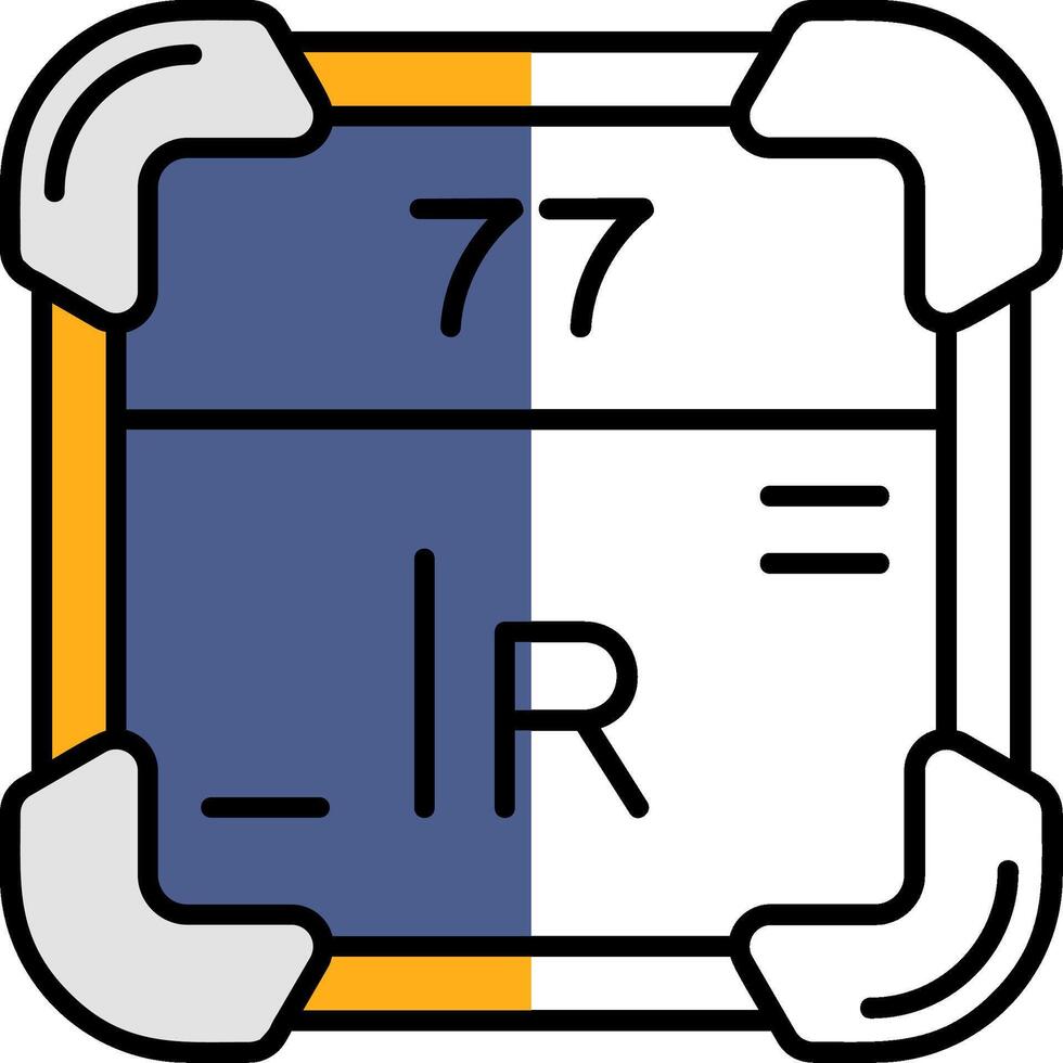 Iridium Filled Half Cut Icon vector