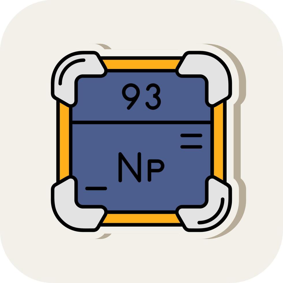 Neptunium Line Filled White Shadow Icon vector