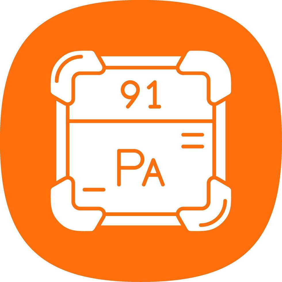 Protactinium Glyph Curve Icon vector