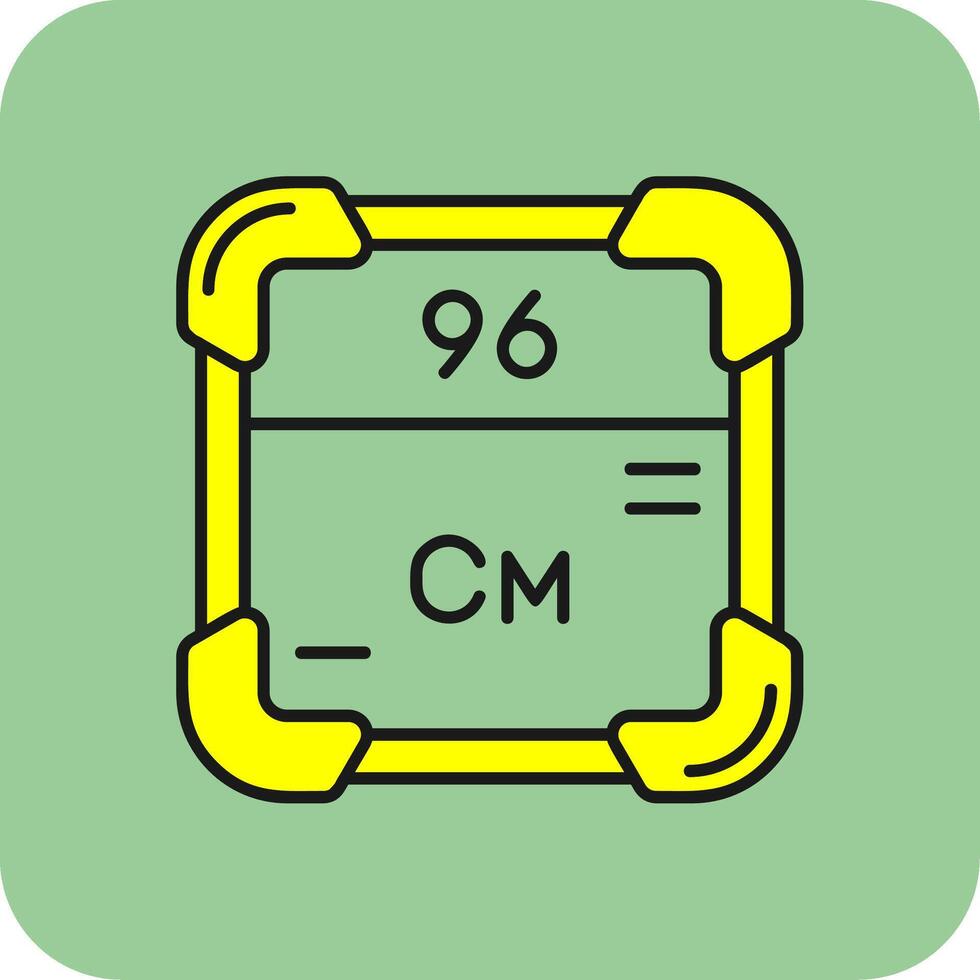 Curium Filled Yellow Icon vector