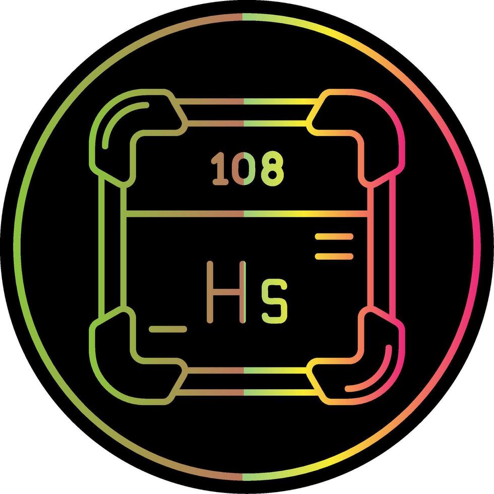 Hassium Line Gradient Due Color Icon vector