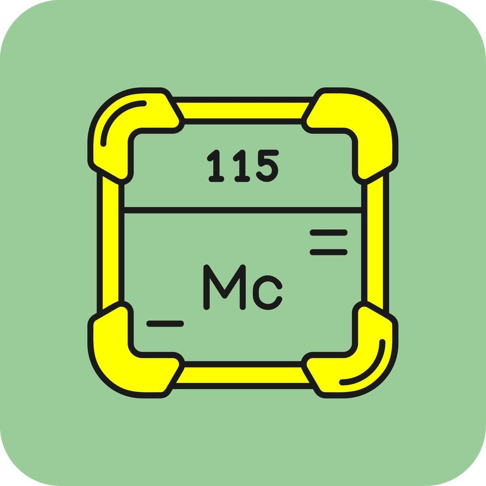 Moscovium Filled Yellow Icon vector