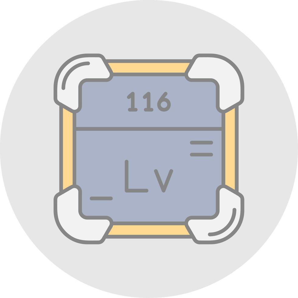 livermorium línea lleno ligero circulo icono vector