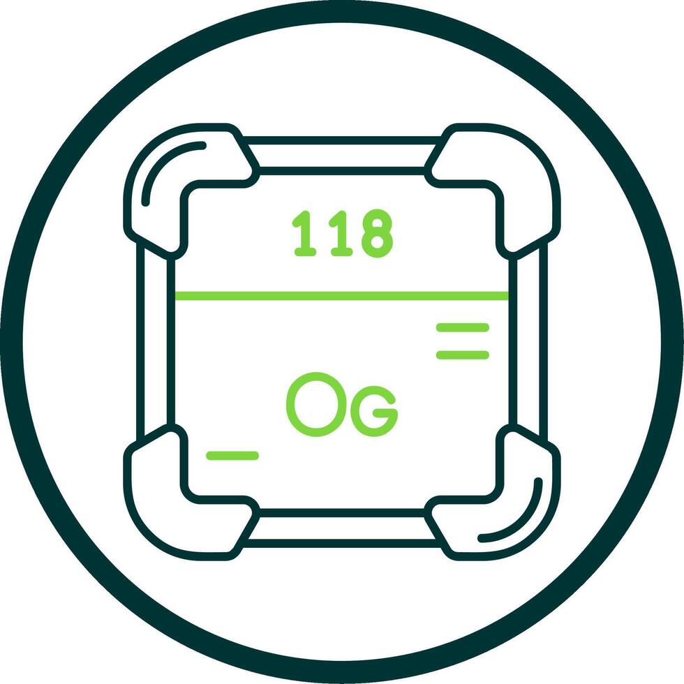 Oganesson Line Circle Icon vector