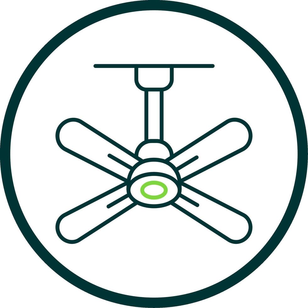 Fan Line Circle Icon vector