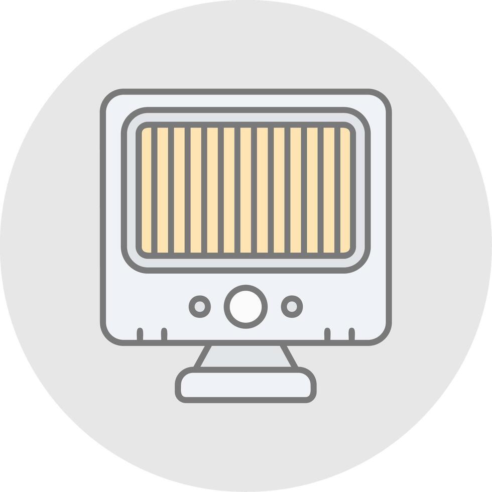Heater Line Filled Light Circle Icon vector