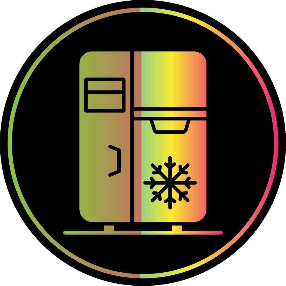 refrigerador glifo debido color icono vector