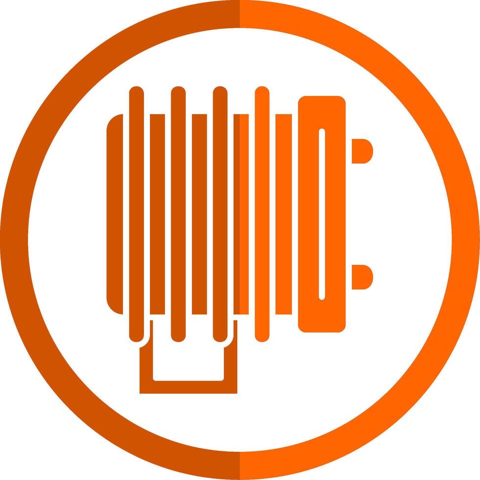 Heater Glyph Orange Circle Icon vector