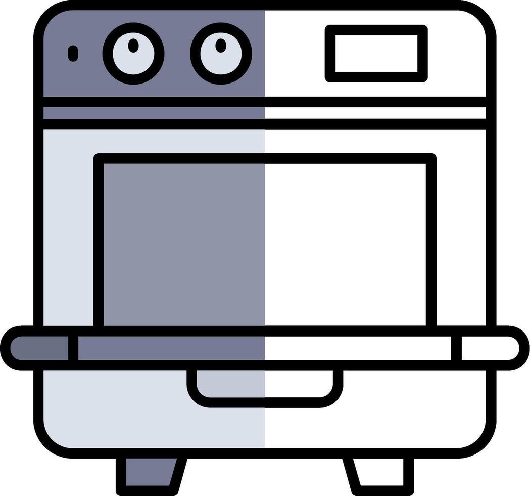 Dishwasher Filled Half Cut Icon vector