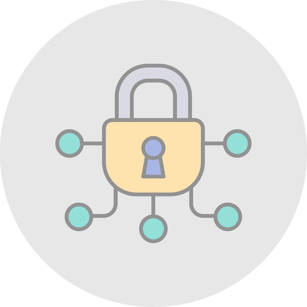 Safe Line Filled Light Circle Icon vector