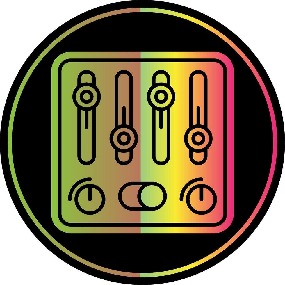 Control Glyph Due Color Icon vector