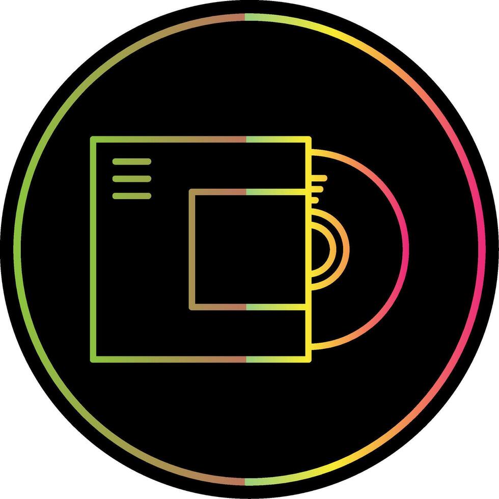 Disc Line Gradient Due Color Icon vector