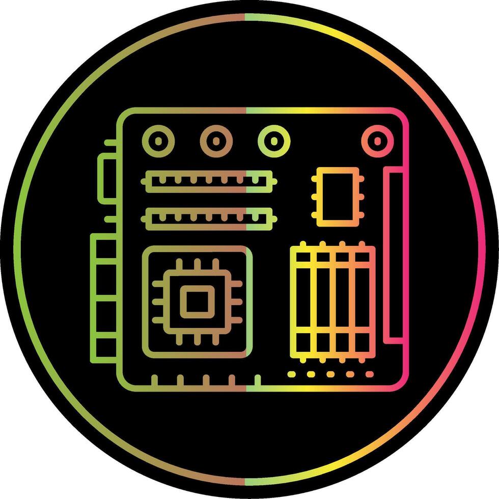 Motherboard Line Gradient Due Color Icon vector