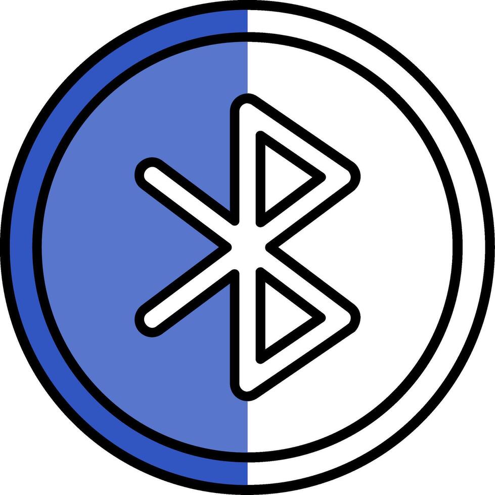Bluetooth Filled Half Cut Icon vector