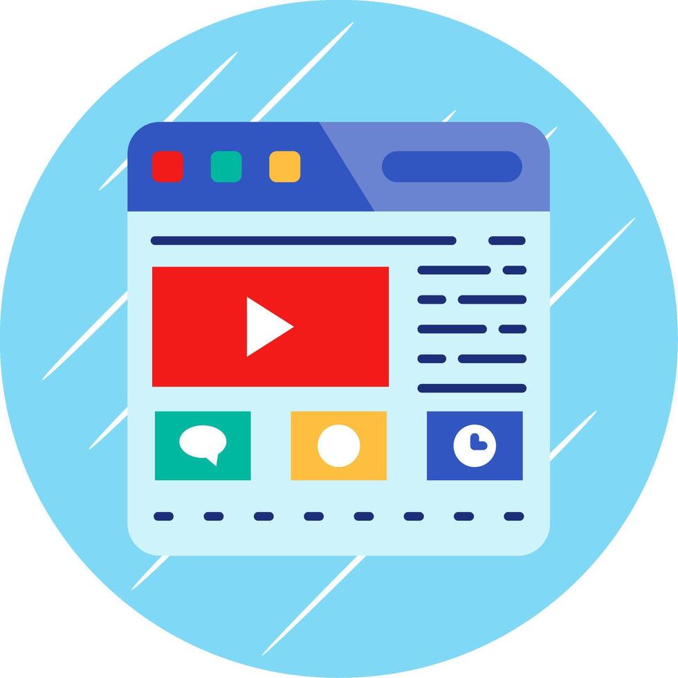 Website Flat Blue Circle Icon vector