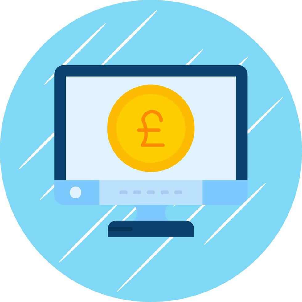 Pound Flat Blue Circle Icon vector
