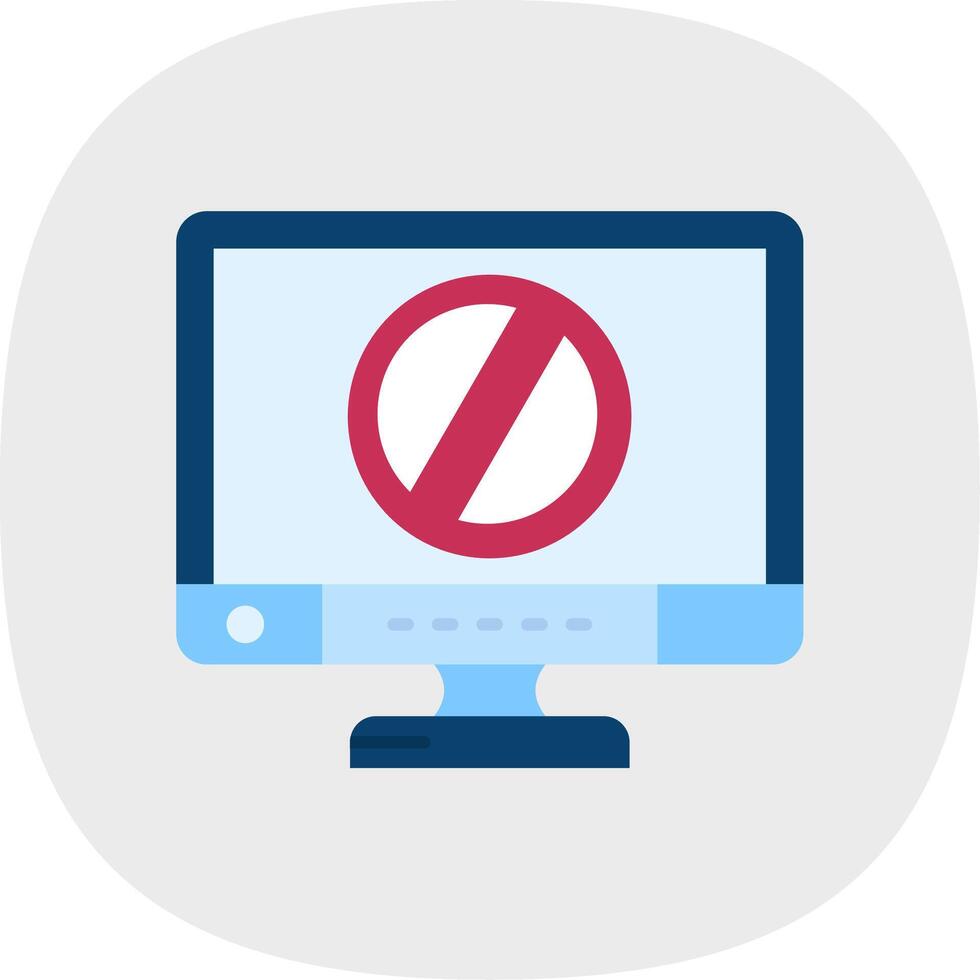 Ban Flat Curve Icon vector