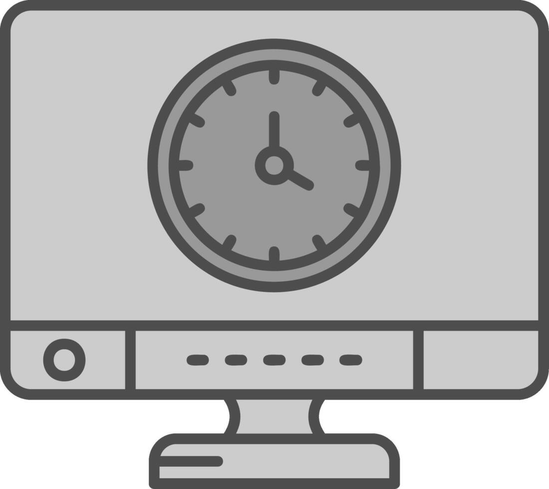 Time Line Filled Greyscale Icon vector