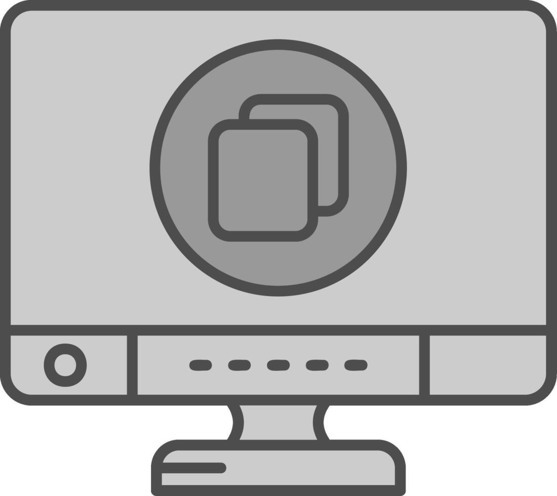 Copy Line Filled Greyscale Icon vector