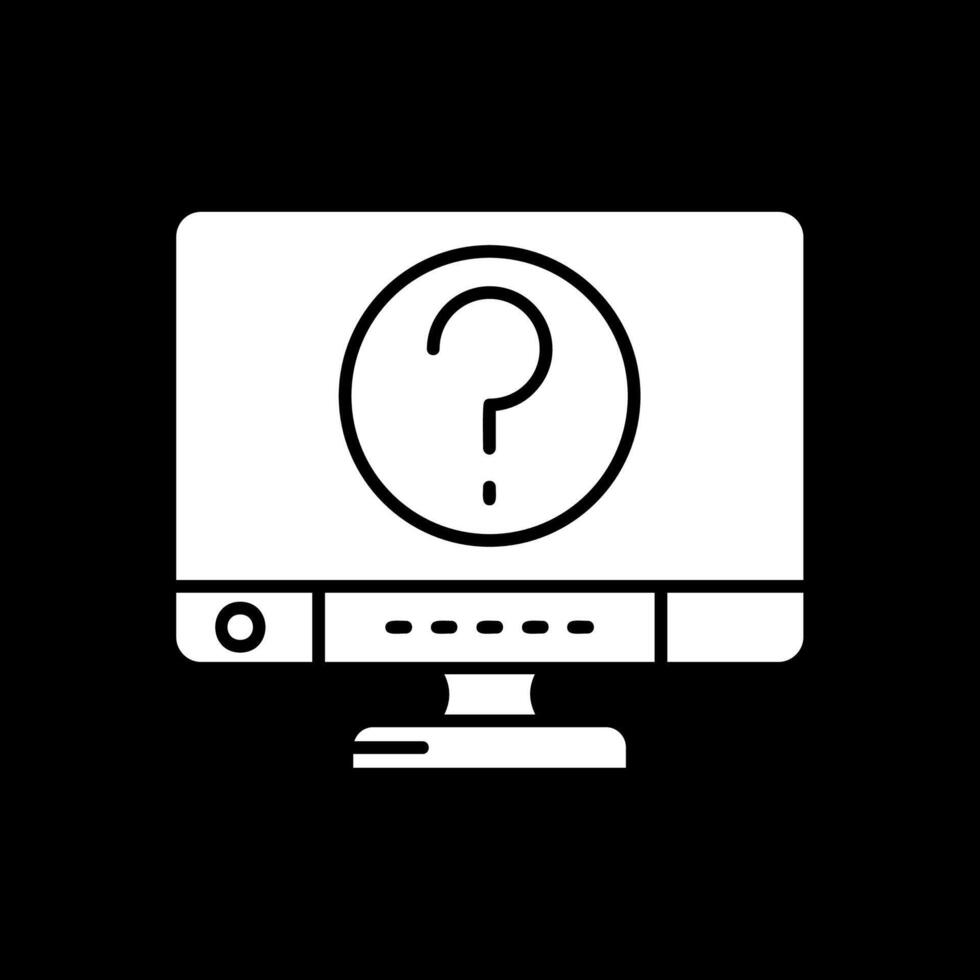 Question Glyph Inverted Icon vector