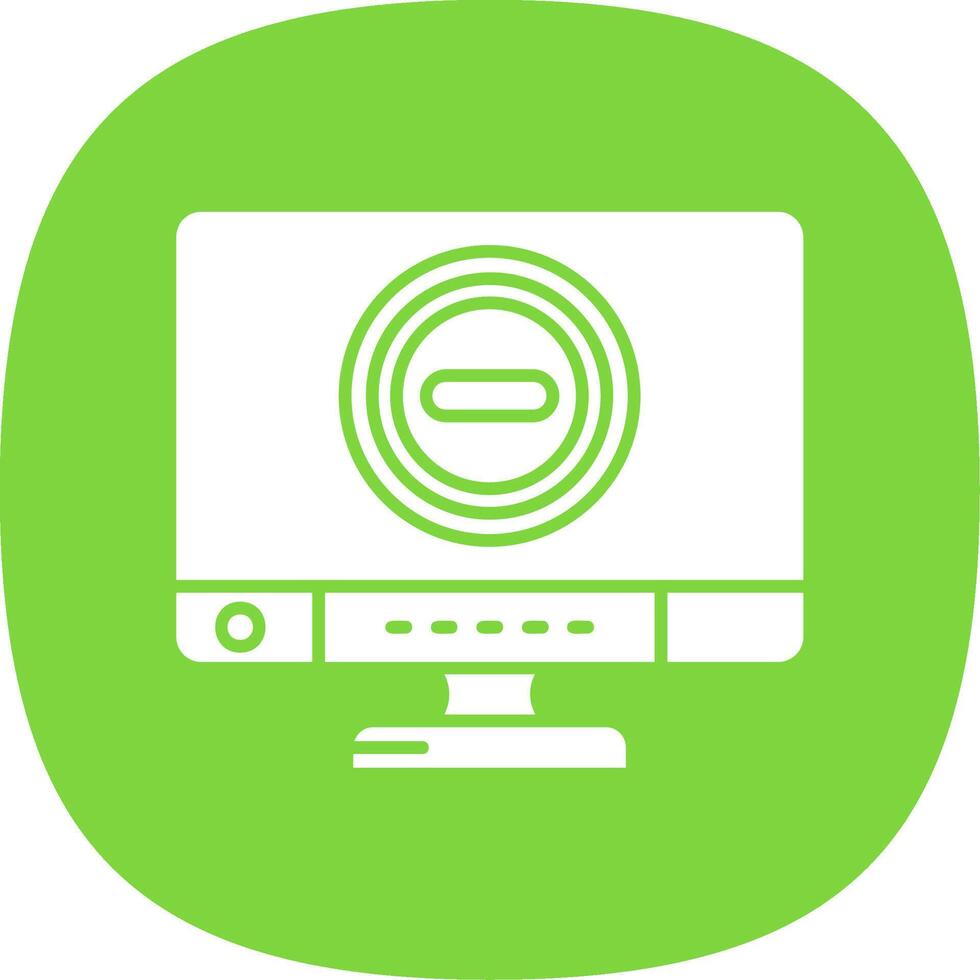 Stop Glyph Curve Icon vector