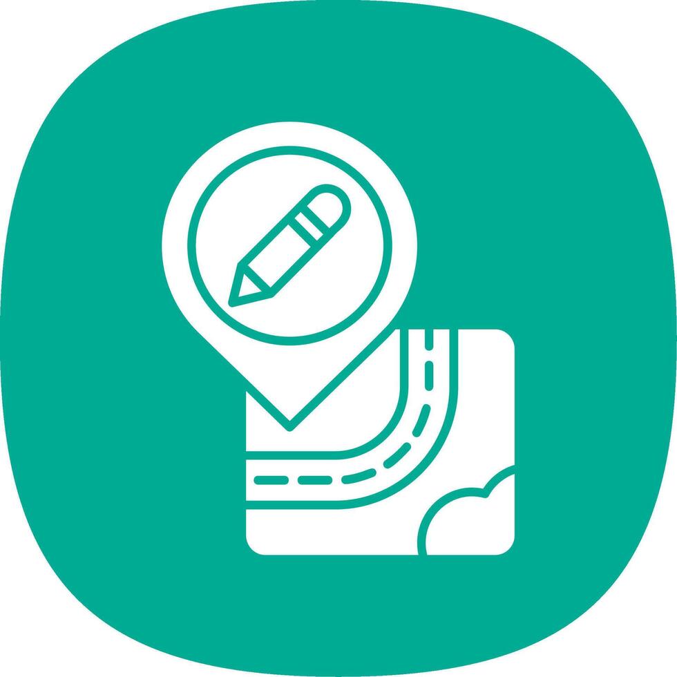 Edit Glyph Curve Icon vector
