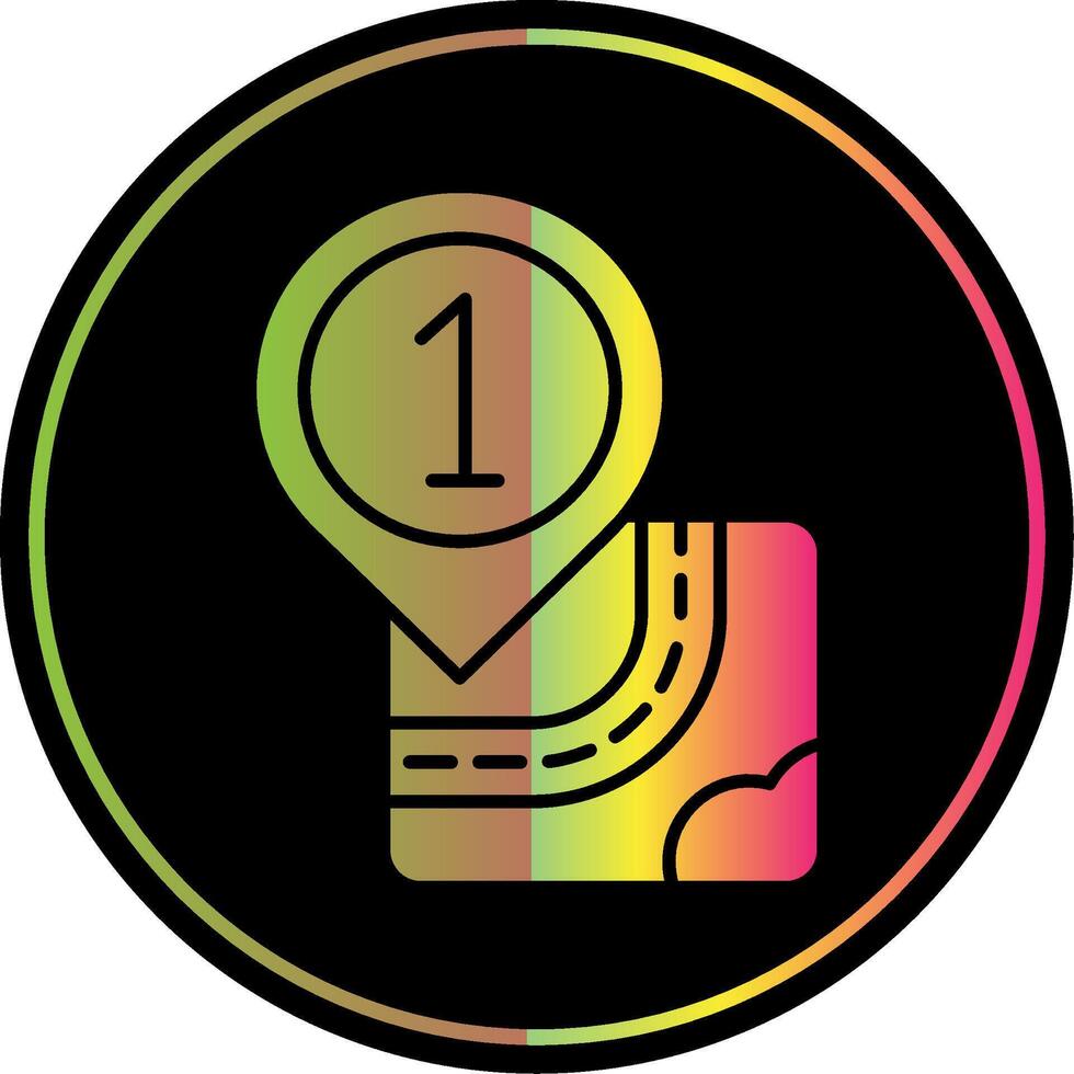One Glyph Due Color Icon vector