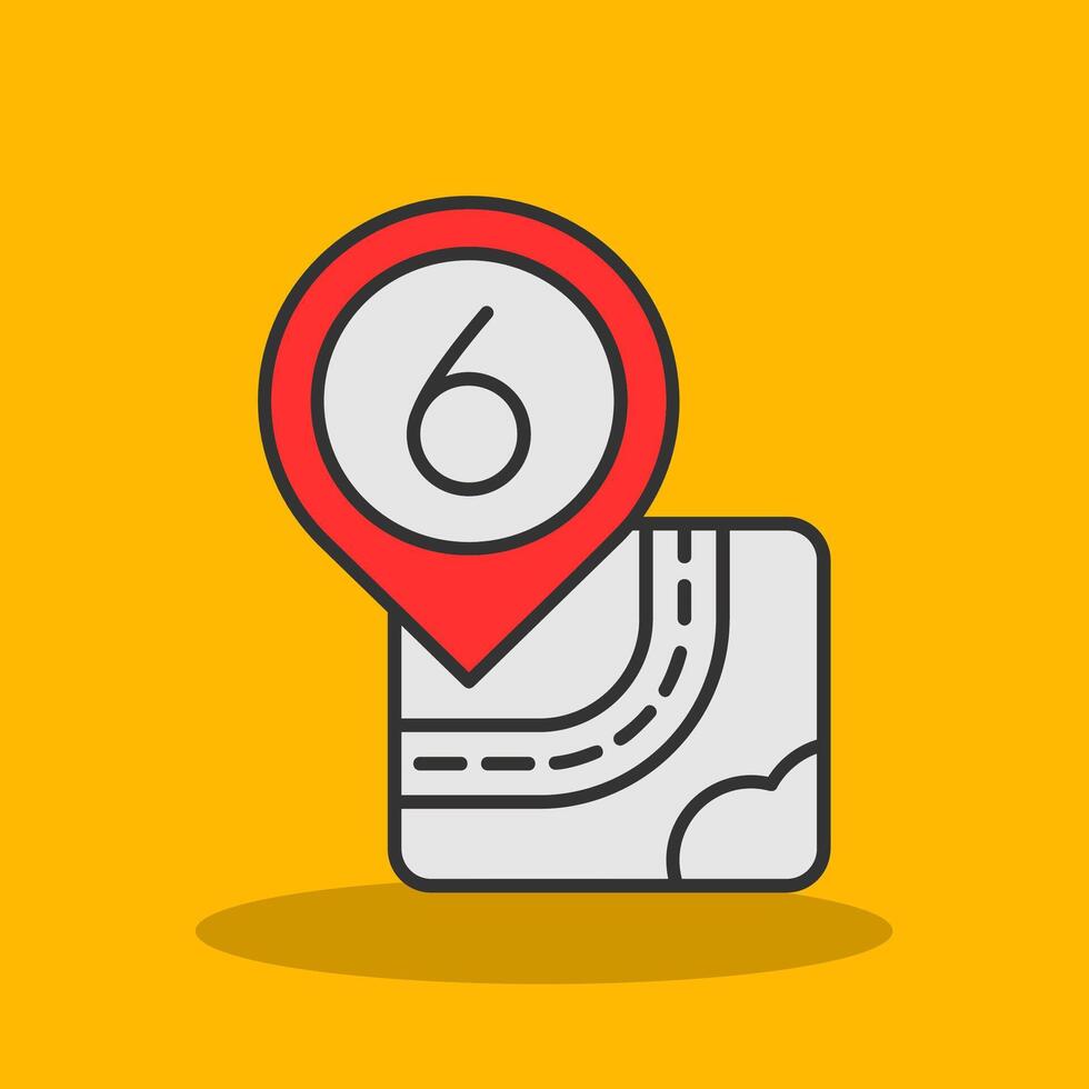 Six Filled Shadow Icon vector