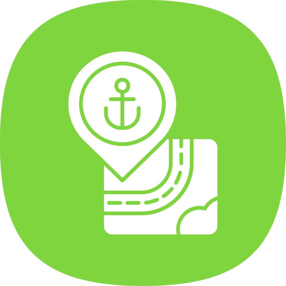 Port Glyph Curve Icon vector