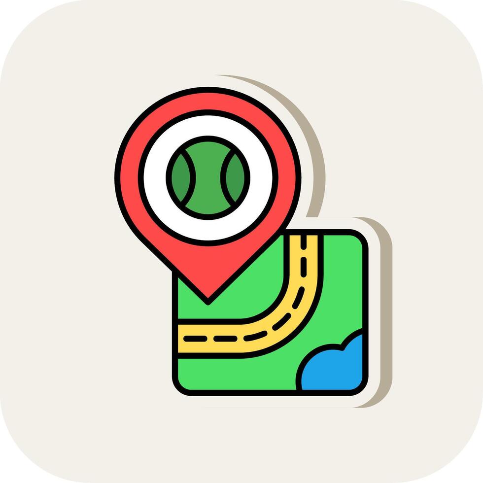 Tenis Line Filled White Shadow Icon vector