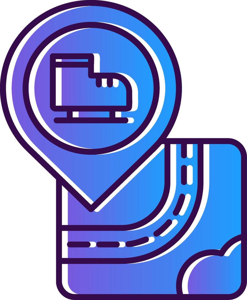 Skate Gradient Filled Icon vector