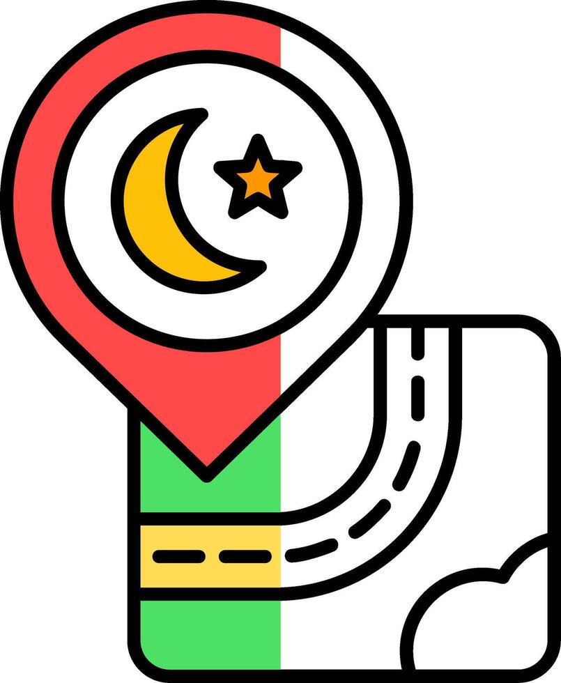 Mosque Filled Half Cut Icon vector