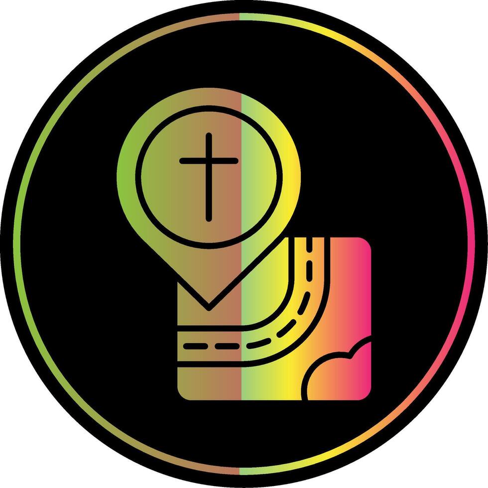 Iglesia glifo debido color icono vector