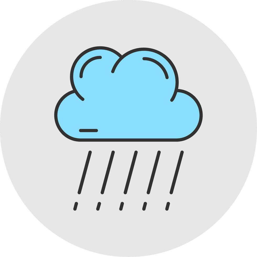 Rain Line Filled Light Circle Icon vector