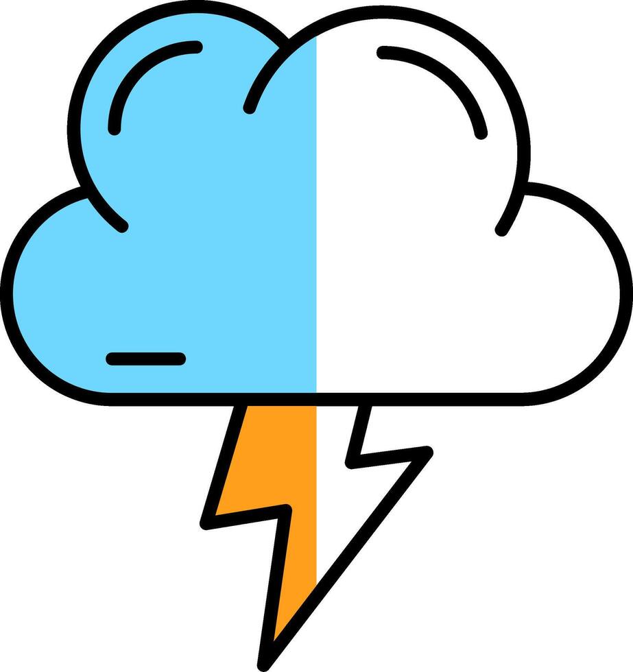 Lightning Filled Half Cut Icon vector