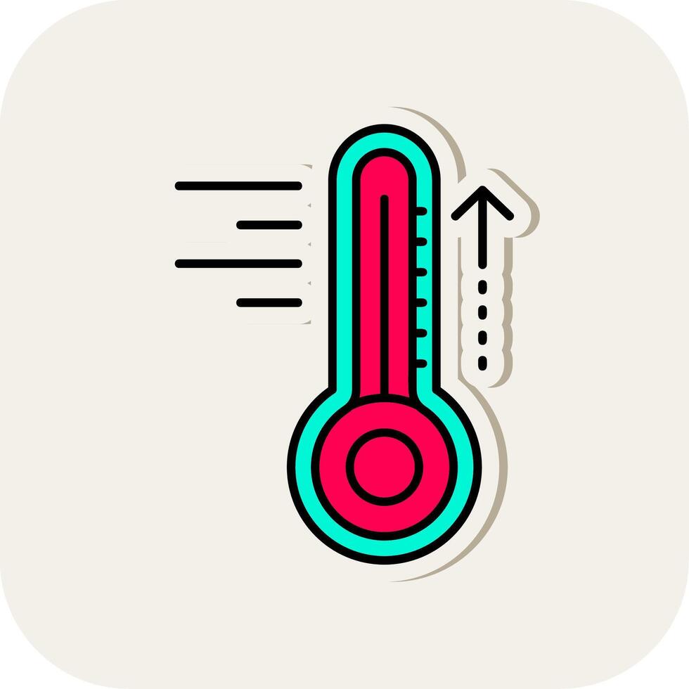 Hot Line Filled White Shadow Icon vector