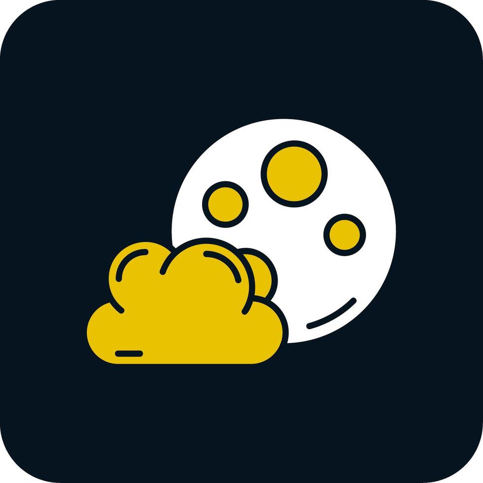 Moon Glyph Two Color Icon vector